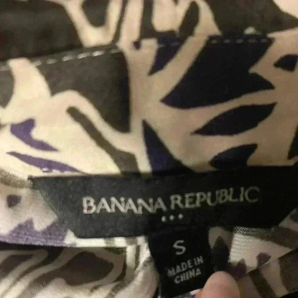 Banana Republic long sleeve floral maxi classic wrap purple brown safari dress - Picture 7 of 7